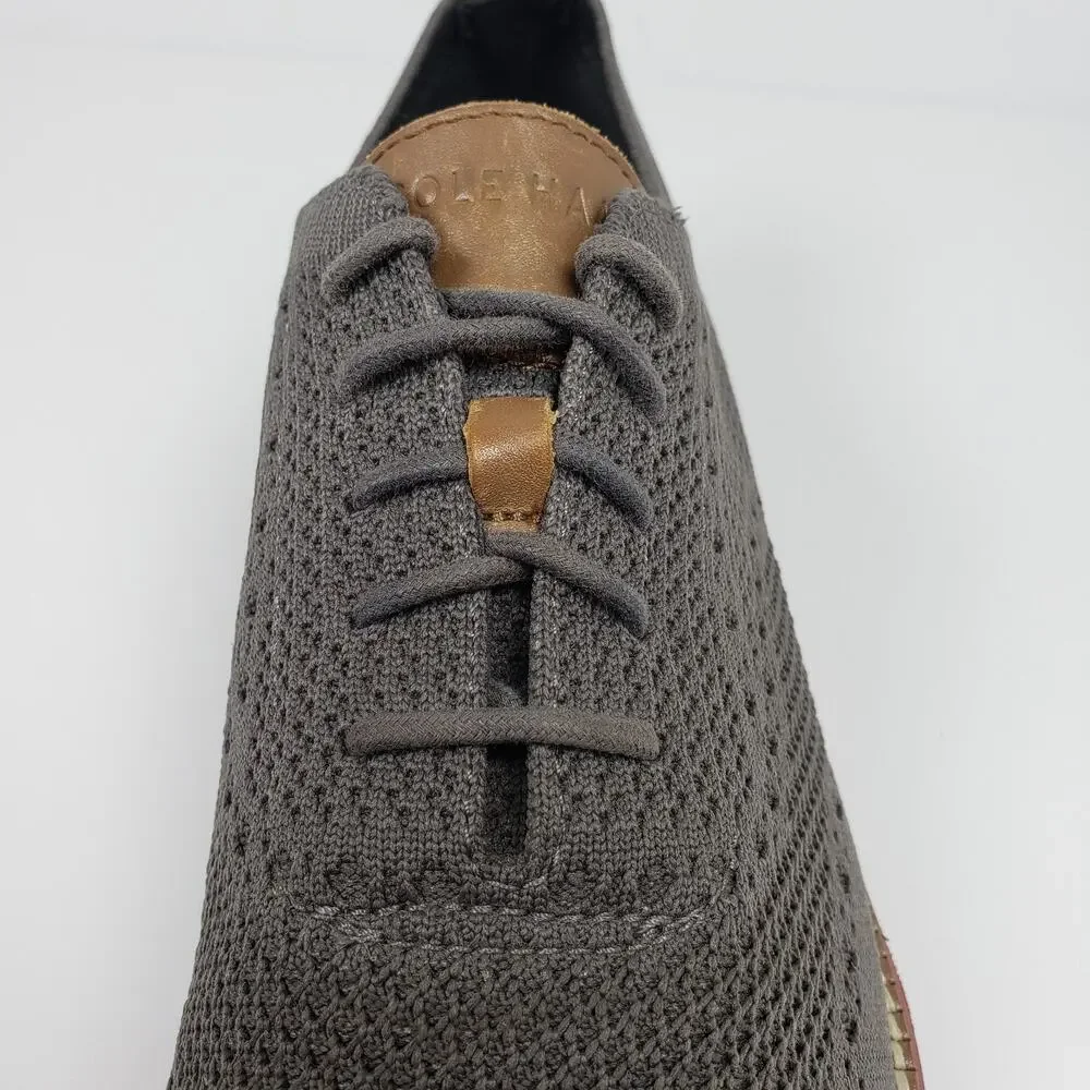 Cole Haan Original Grand Mens Size 13 Gray Red Knit Wingtip Oxford Shoes C35980